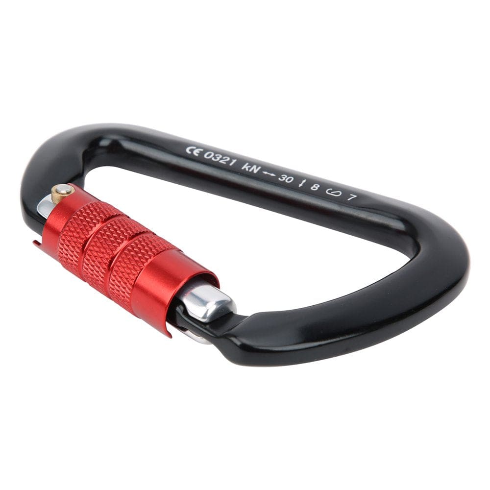 Tebru Durable Aviation Aluminum Auto Lock D-Shape Carabiner Safe for Outdoor Climbing Camping Outdoor Climbing Accessory