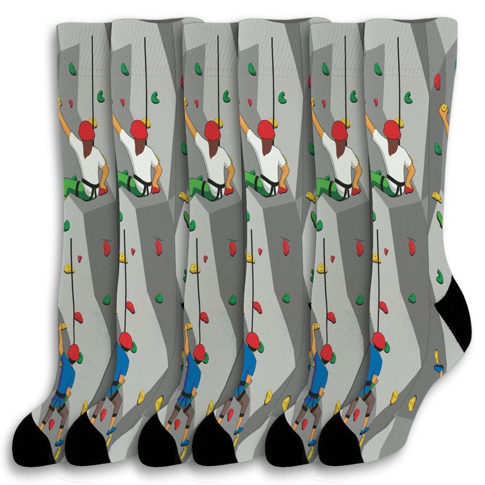Thiswear Rock Climbing Accessories Rock Climbing Socks Hiking Sock Hike Gifts 1-Pair Novelty Crew Socks