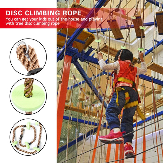 TOPINCN Climbing Disc, Children Swing Disc Climbing Rope Kids Playground Equipment Toys,