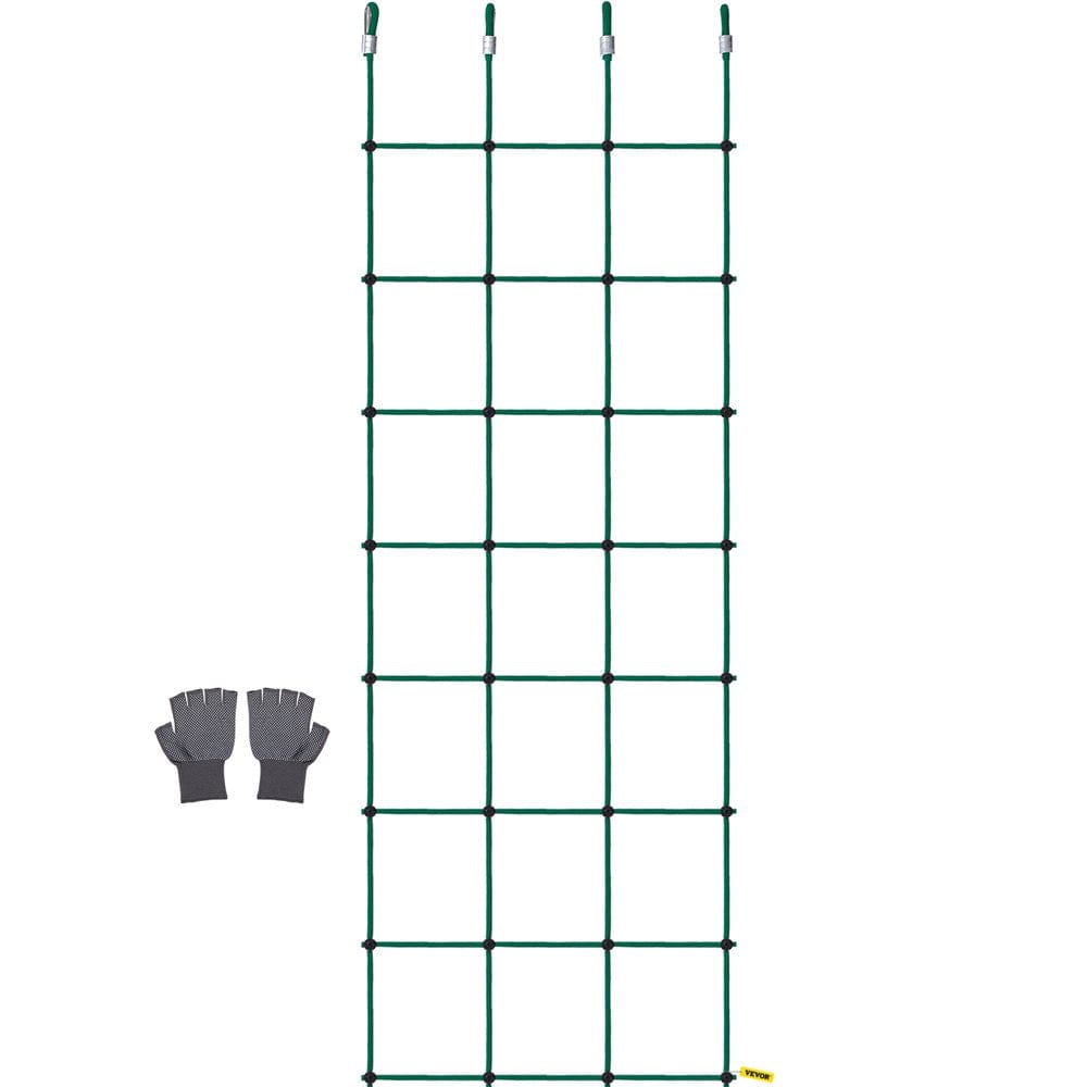 VEVOR Climbing Cargo Net, 30" X 150" Climbing Net, Polyester Playground Climbing Cargo Net, Rope Ladder, Swingset, Large Military Climbing Cargo Net for Kid & Adult, Indoor & Outdoor, Treehouse, Green