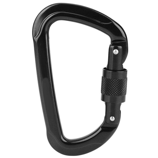 Vobor 1 Pcs Aluminum Alloy Climbing Buckle D Ring Carabiner Outdoor Safety Accessory(Black)