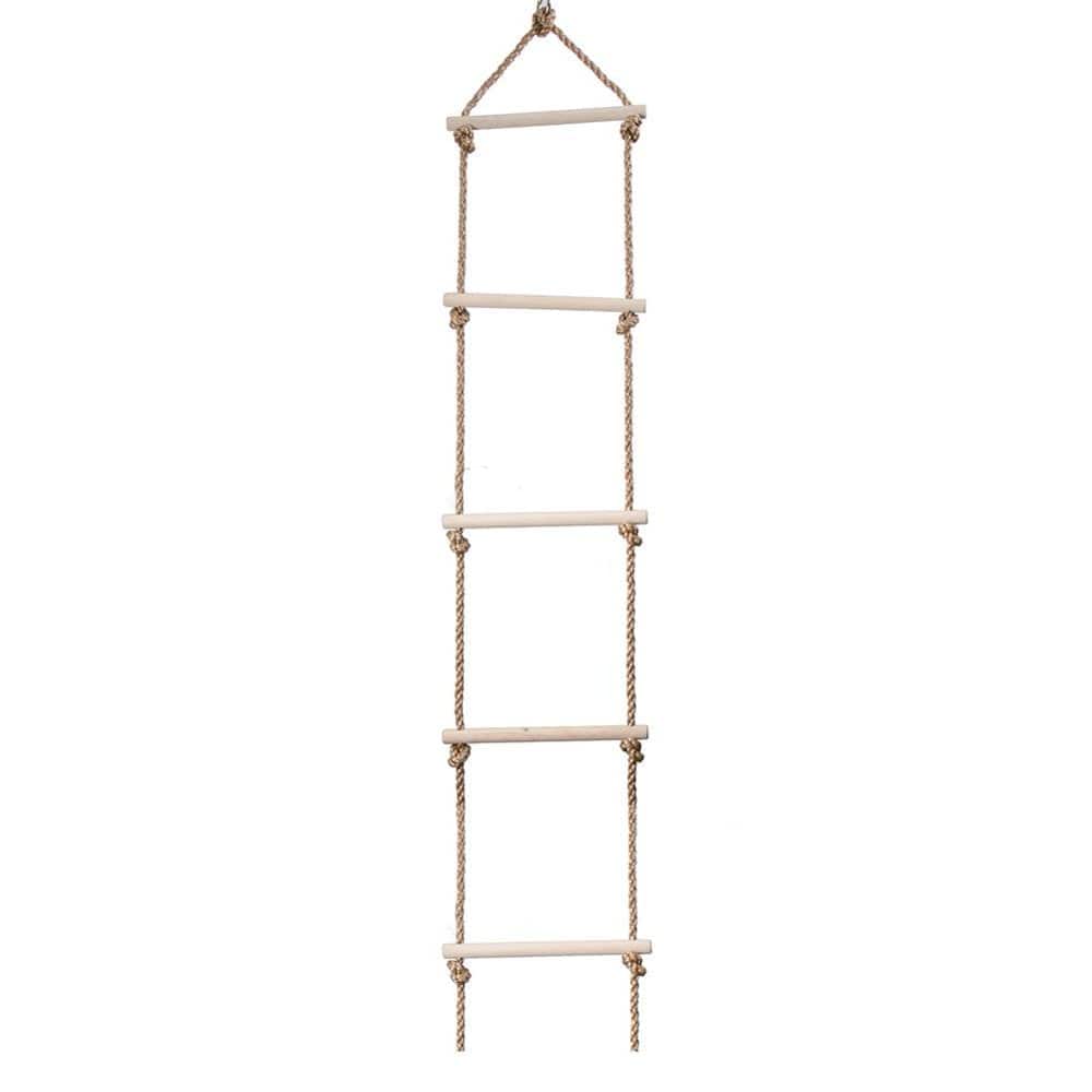 Wooden Rope Ladder Children Climbing Toy Safe Sports Rope Swing (5 Rungs)
