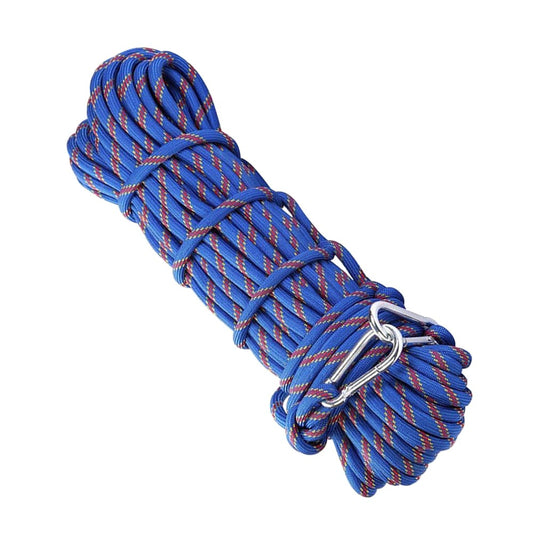 XINDA 10Mm 3KN Outdoor Rope Climbing Safety Paracord Insurance Escape Rope Wild Trekking Survival Tool Blue 10M