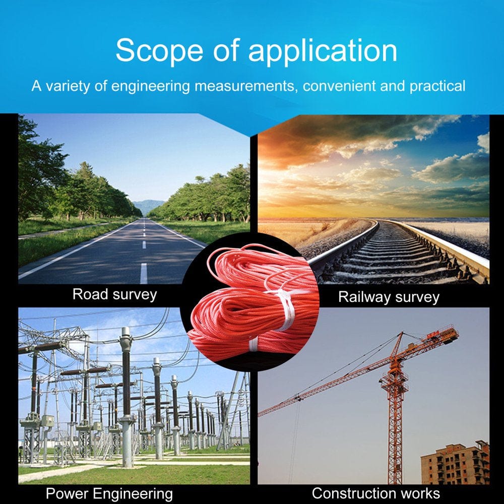 XWQ 30/50/70/100M Engineering Hiking Rock Climbing Nylon Measuring Rope Safety Line