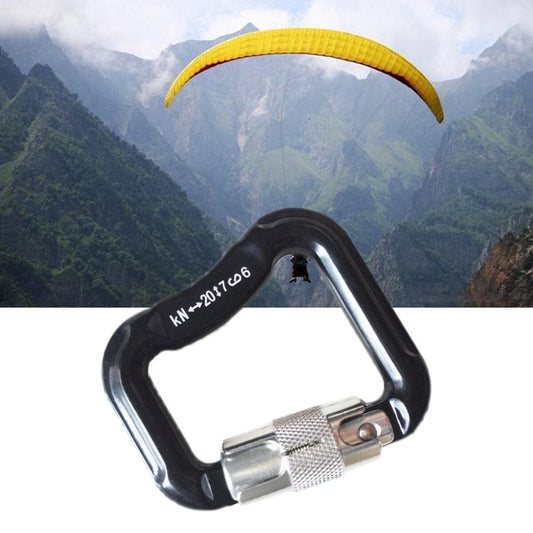 Ylmarket Climbing Carabiner Anti-Oxidation Wear Resistant Accessory Paraglider Locking Clips Carabiners for Rappelling Black