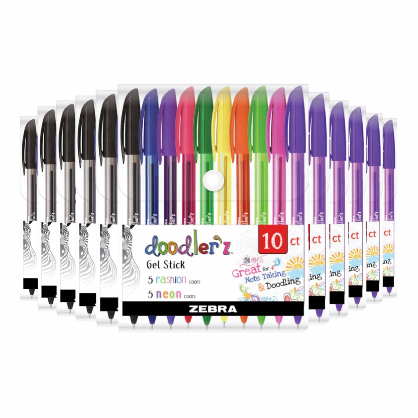 Zebra Pen Doodler'z Gel Stick Pen Set assorted  colors 10 ct - 12 Pack